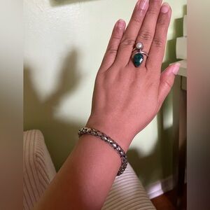 Beautiful silver bracelet with magnetic closure